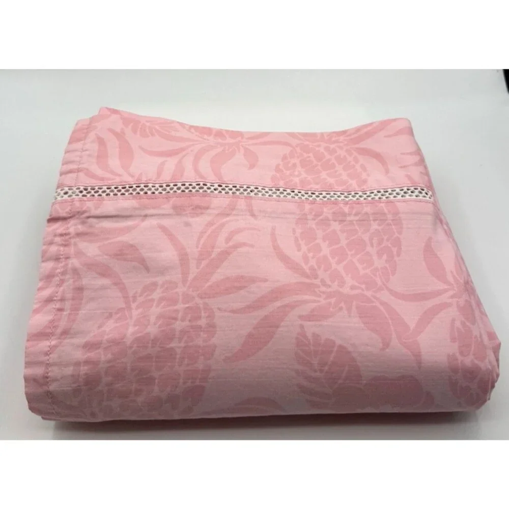 Lilly Pulitzer Pottery Barn Pink Pineapple FULL Flat Sheet Rare Retired